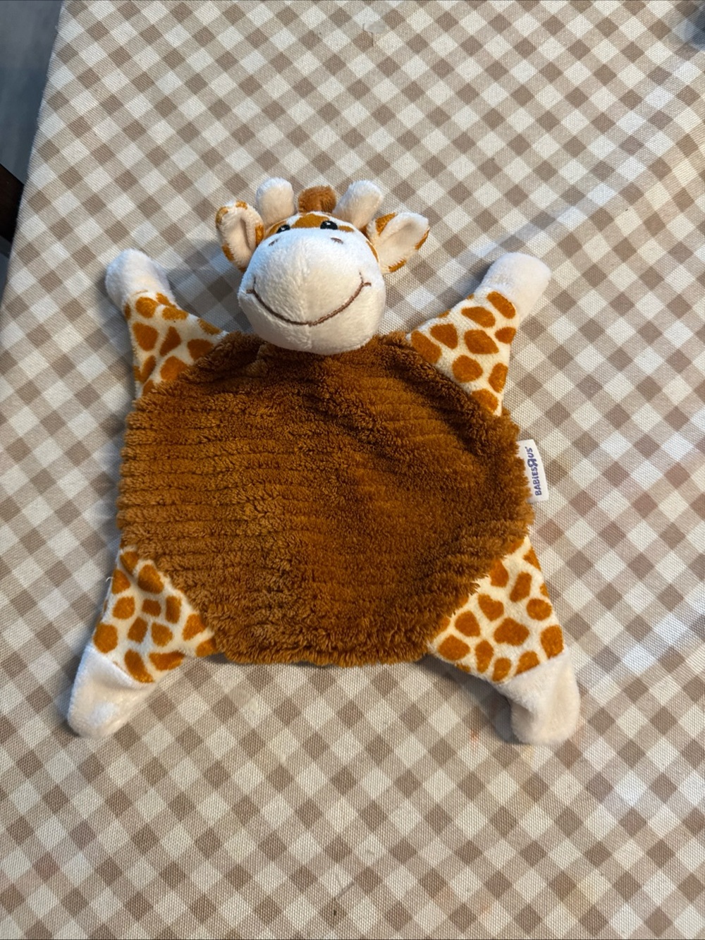 Giraffe Plush Lovey Security Blanket - Brown & Cream